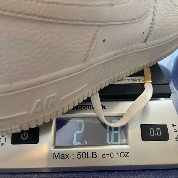 Nike Air Force 1 White Metallic Gold Shoe Strings CZ0326 101 Men’s Size 12 - Picture 12 of 12